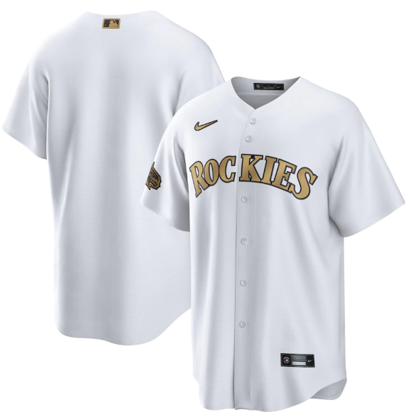 Men's Colorado Rockies Blank 2022 All-Star White Cool Base Stitched Baseball Jersey Men's Colorado Rockies Blank 2022 All-Star White Cool Base Stitched Baseball Jersey